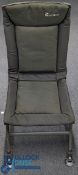 Prestige High Back Fishing Chair, green padded seat, adjustable feet, in good used condition