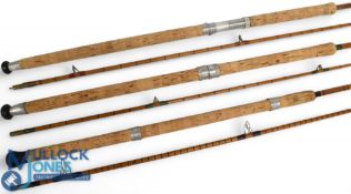 A collection of split cane Avon/carp rods, all appear to have been refurbished, in good order,