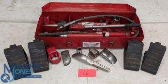 Sealey Super Snap 10 Ton Hydraulic Body Frame Repair Kit in red carry case, plus a selection of
