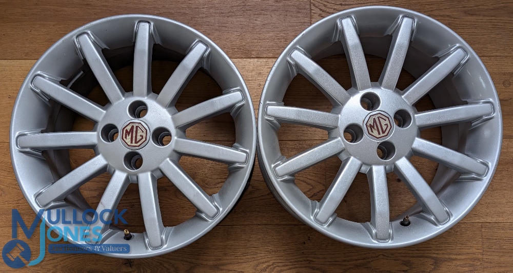Automobilia - MG Rover 11 spoke 16" alloy wheels (x2) RRCOO2630XXX, made in England, slight use, but
