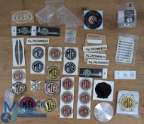 Automotive - MG Badges and Decals - includes car club owners badges, various examples - see