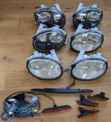 Automotive - Car Parts - 6x MG Styled Front Lights - with black and chrome internal finishes, 1x