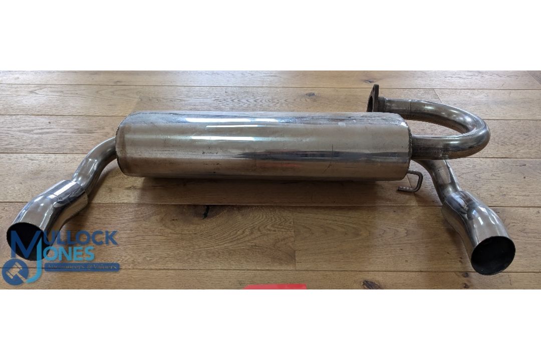 Automobilia - Car Exhaust - Rear Silencer, unmarked, stainless steel, measures 93cm approx. - Image 2 of 5