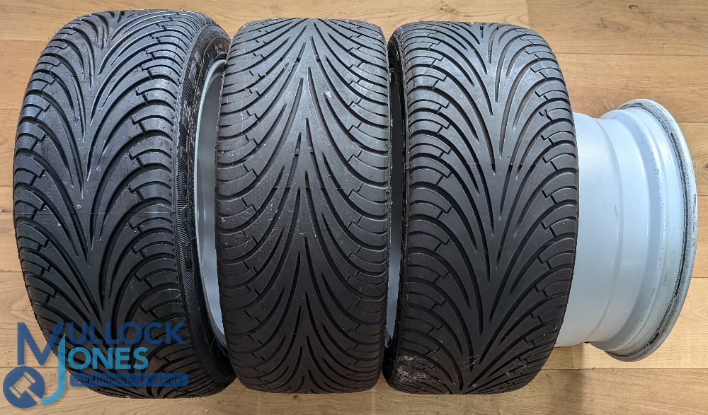 Automobilia - MG Rover 11 spoke 16" alloy wheels (4) 3x with tyres, 1x without, RRCOO2630XXX, made - Image 3 of 5