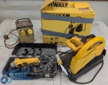 Power Tools (3) Dewalt D28700 Chop Saw in box plus Dewalt grinder D28113 in hard carry case and an