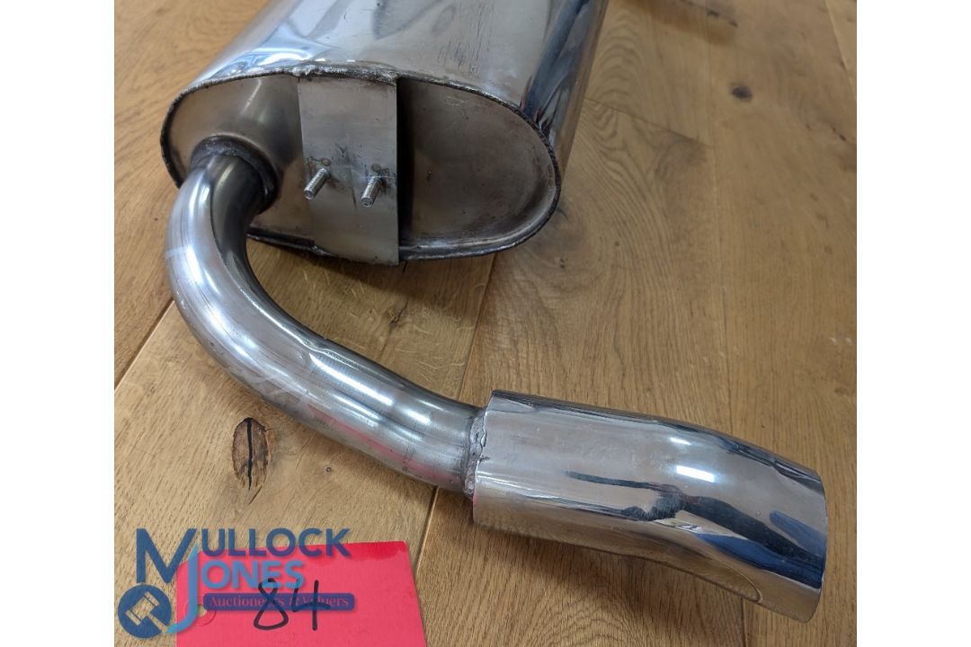 Automobilia - Car Exhaust - Rear Silencer, unmarked, stainless steel, measures 93cm approx. - Image 3 of 5