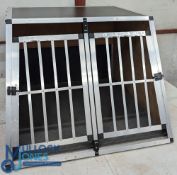 Automotive - Mobile/Vehicle Dog Kennel with two locking gates, aluminium and plastic
