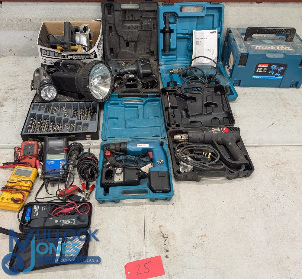 Power Tools (5) to include Direct Power 185mm circular saw, Makita hammer drill, 2x other drills, - Image 2 of 4