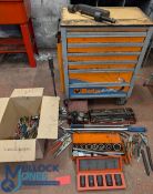 Beta Action Tool chest trolley and various tools - includes various punches, scribes, wire drill