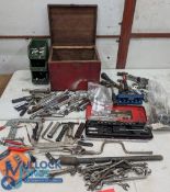 Quantity of Assorted Hand Tools - incl sockets, ratchets, Allen keys, spanners, hammers, clamps