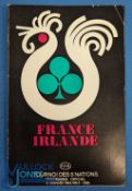 1968 France v Ireland Rugby Programme: French Grand Slam season, usual fine issue. G/VG