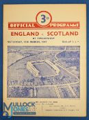 1947 England v Scotland Rugby Programme: Big England win in the first official Calcutta Cup match