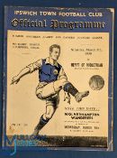 1938 Ipswich Town v Heart of Midlothian Invitation friendly football programme date 5 Mar, age