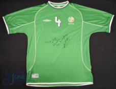 2002 Stephen Kelly (Signed) No 4 Ireland International match issue home football shirt autographed