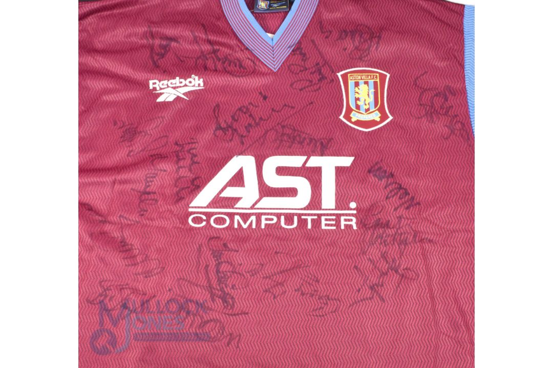 1997/98 Aston Villa Multi-Signed home football shirt in claret and blue, Reebok/AST Computer, - Image 2 of 2