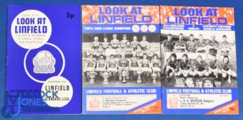 1971/72 Linfield v Standard Liege European Cup, 1980/81 Linfield v Nantes European Cup, 1981/82