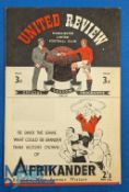 1946/47 Manchester Utd v Middlesbrough Div. 1 match programme 14 September 1946; team changes, o/