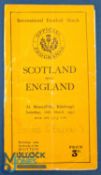 1935 Scotland v England Rugby Programme: Same traditional slim orange Scots issue from