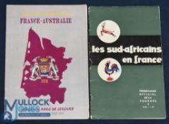 1961 & 1993, France v S Africa/Australia Rugby Programmes (2): Scarcer issues v the S Hemisphere