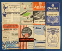 1956/57 Manchester Utd away league match programmes WBA, Portsmouth, Sunderland, Charlton