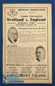 1947 Scotland v England International League match programme 12 March 1947 at Hampden Park; fair/