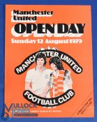 1979 Manchester United Open Day at Old Trafford, 4 page match programme, Sunday 12 August 1979,