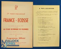 1957, 1959 & 1961 France v Scotland Items (3): The final 'French Flimsy' for this fixture, in