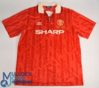 Manchester United 1994 home football shirt Umbro, Sharp, in red, short sleeve, size XL, 'Premier