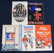 1973-1987 France v Wales Rugby Programmes (5): First Parc des Princes meeting, 1973, plus 77, 81, 85