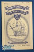 1953/54 Portsmouth v Manchester Utd match programme 21 November 1953 at Fratton Park; scorer(s) o/