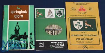 S African & Irish Interest Rugby Items (3): Both 1st and 2nd tests, narrow defeats for the Irish