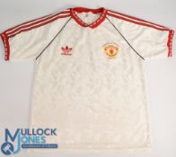 Manchester United 1992 European Cup Winners Cup away football shirt Adidas, in white, short