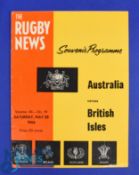 1966 British and I Lions v Australia 1st Test Rugby Programme: Sydney Rugby News issue, bold
