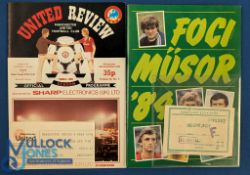1984/85 UEFA Cup match programme Manchester Utd Raba Vasas Eto Gyor + match ticket; Raba Vasas Eto