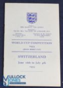 1954 World Cup Competition (Jules Rimet Cup) in Switzerland, England team itinerary (14 pages)