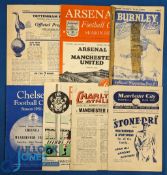 1951/52 Championship season away match programmes Spurs, Manchester City, Charlton Athletic, Fulham,