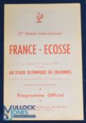 1959 France v Scotland Rugby Programme: Last of the thin 4pp foldovers for this fixture in Paris,