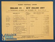 1945 England v NZ Army Rugby Programme: From the so-popular 'Kiwis' tour before leaving for home,
