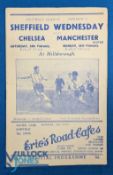 1950/51 Sheffield Wednesday v Manchester Utd (26 February 1951), Chelsea (24 February 1951) double