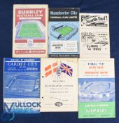 1956/57 Manchester Utd away match programmes v Preston NE, Manchester City, Burnley, Cardiff City,