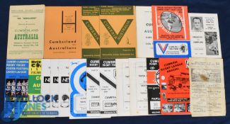 1948-90 Cumberland v Tourists Rugby League Programmes (19): Some duplication, a good lot. 10 v