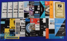 1953-89 NZ All Blacks in Wales/England Rugby Programmes (24): v Barbarians 1964, 73 (win), 74, 78,