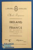 1953 Ireland v France Rugby Programme: Last at Belfast, great evocative adverts: 'Rugger pants,