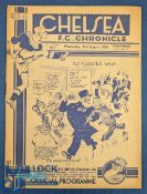1938/39 Cheslea v Preston North End football programme 31 Aug, light creases marks etc, generally G