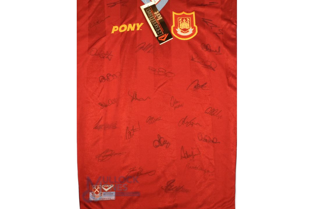 1997/98 West Ham United Multi-Signed home football shirt in claret and blue, Pony, short sleeve, - Image 2 of 2