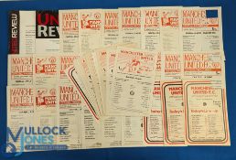 Manchester Utd reserves home programmes 1974/75 Nottingham Forest, Everton, Manchester City,