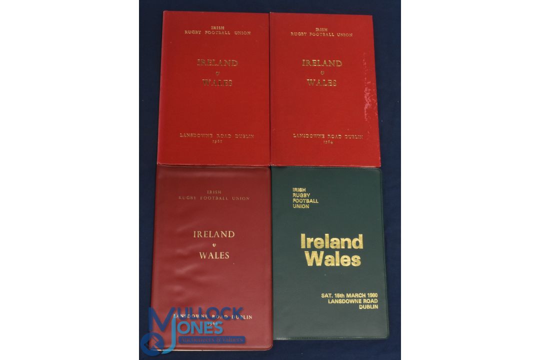 1962, 64, 66 & 80 Ireland v Wales VIP Rugby Programmes (4): Lovely, scarlet-bound issues for - Image 1 of 2