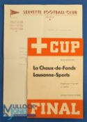 1957 Switzerland Cup final match programme La Chaux-de-Fonds v Lausanne Sports 10 June 1957 at the