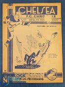 1937/38 Chelsea v Blackpool football programme 26 Feb centre fold, light creasing o/w G, slight