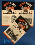 1953/54 Manchester Utd home match programmes Blackpool, Sheffield Utd, Preston NE; team changes o/